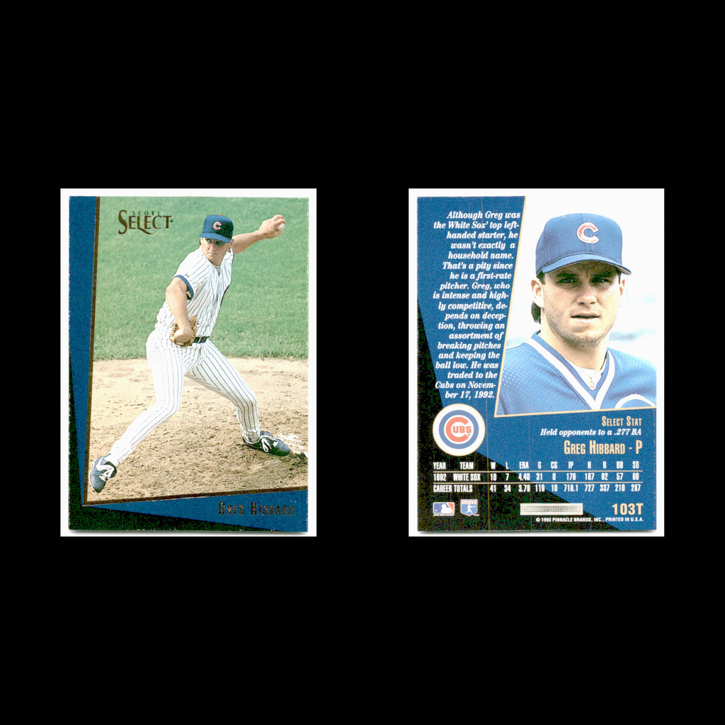 Greg Hibbard #103T 1993 Select Rookie/Traded Chicago Cubs Baseball Card MLB NM