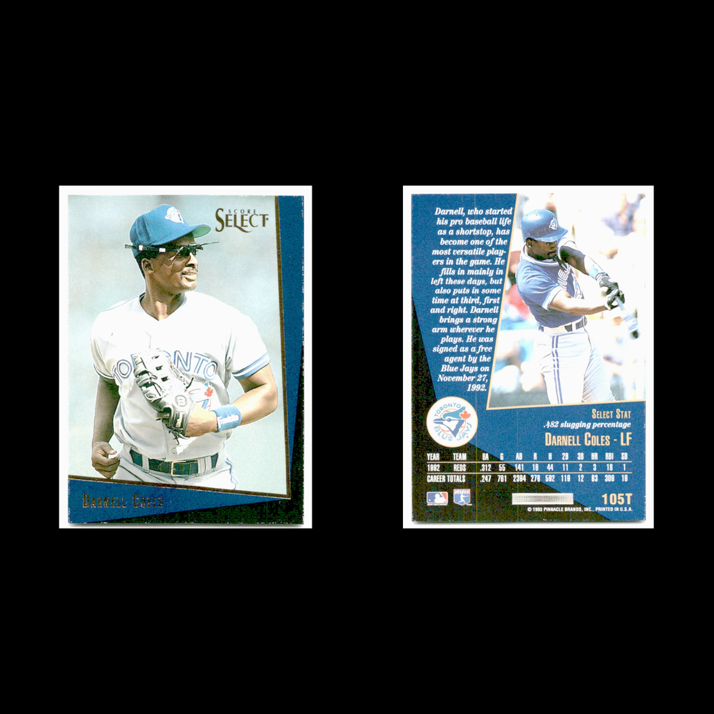 Darnell Coles #105T 1993 Select Rookie/Traded Toronto Blue Jays Baseball Card NM