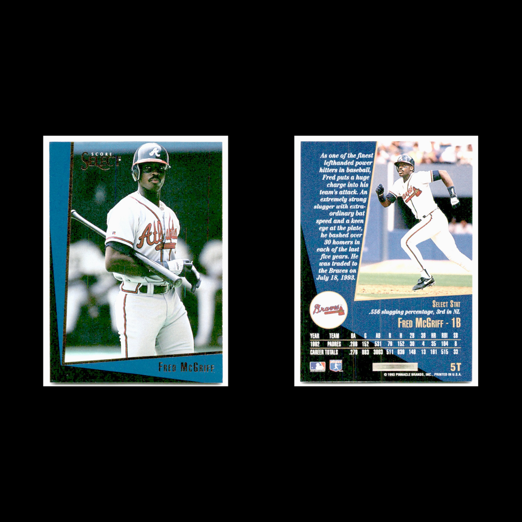 Fred McGriff #5T 1993 Select Rookie/Traded Atlanta Braves Baseball Card MLB NM