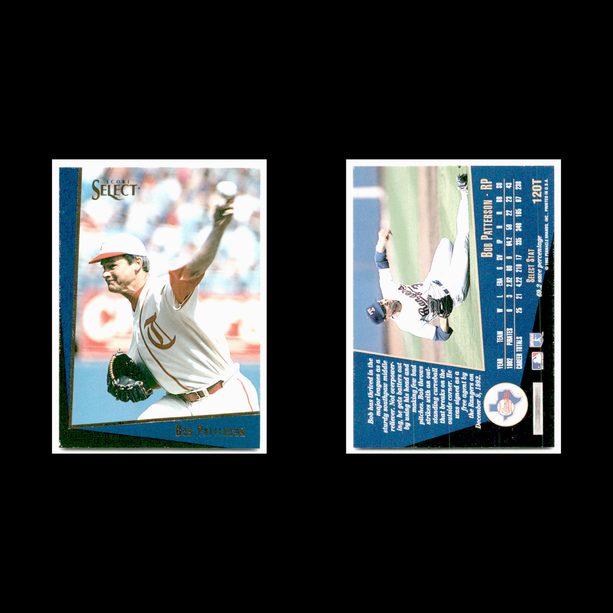 Bob Patterson #120T 1993 Select Rookie/Traded Texas Rangers Baseball Card MLB NM