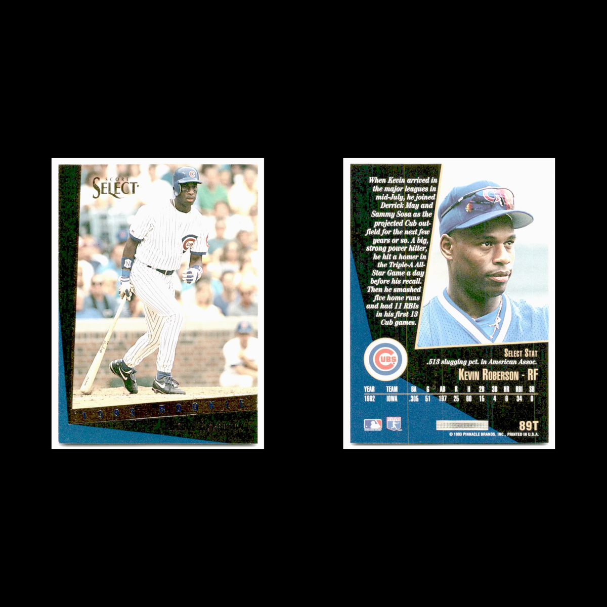 Kevin Roberson Rookie #89T 1993 Select Rookie/Traded Chicago Cubs Baseball Card