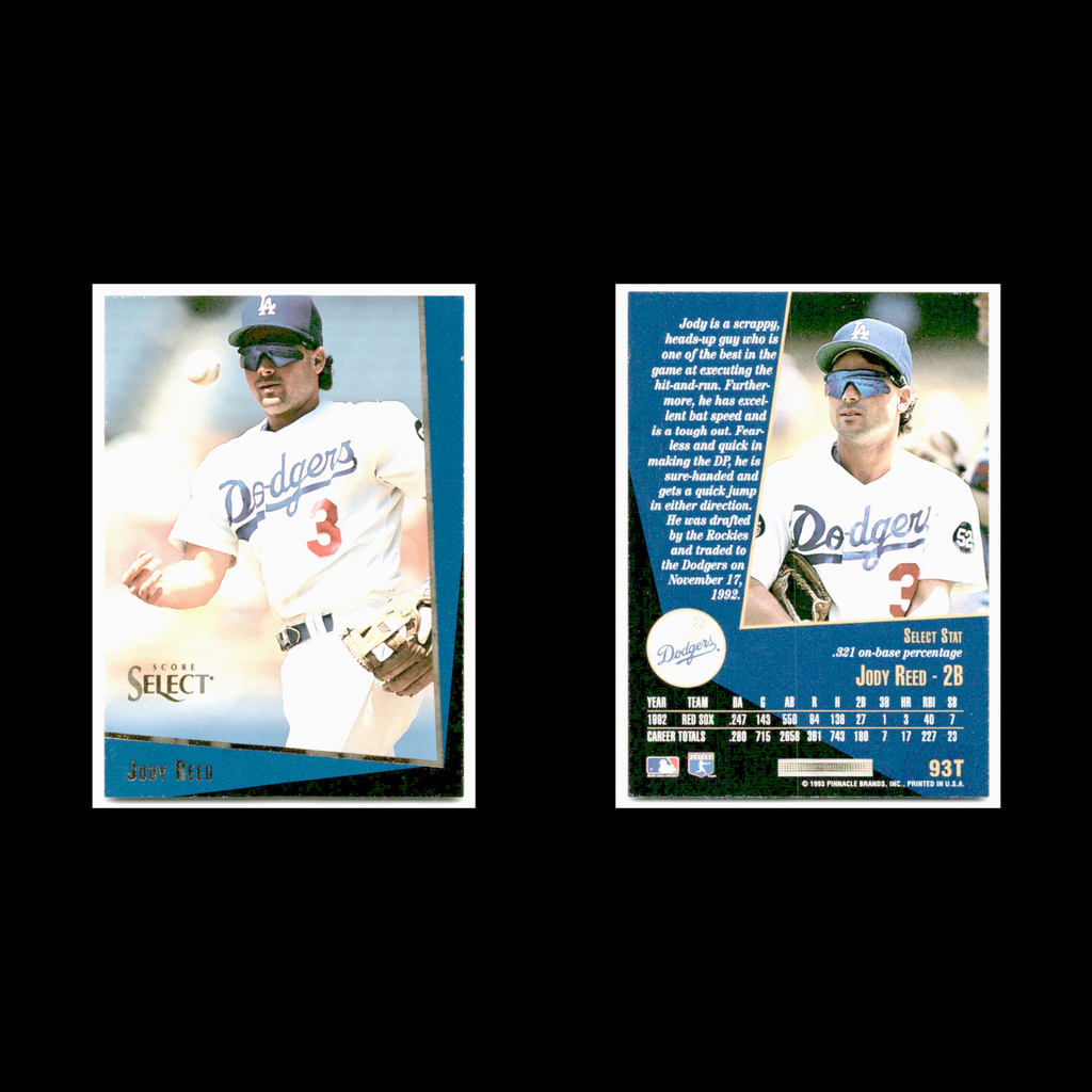 Jody Reed #93T 1993 Select Rookie/Traded Los Angeles Dodgers Baseball Card MLB