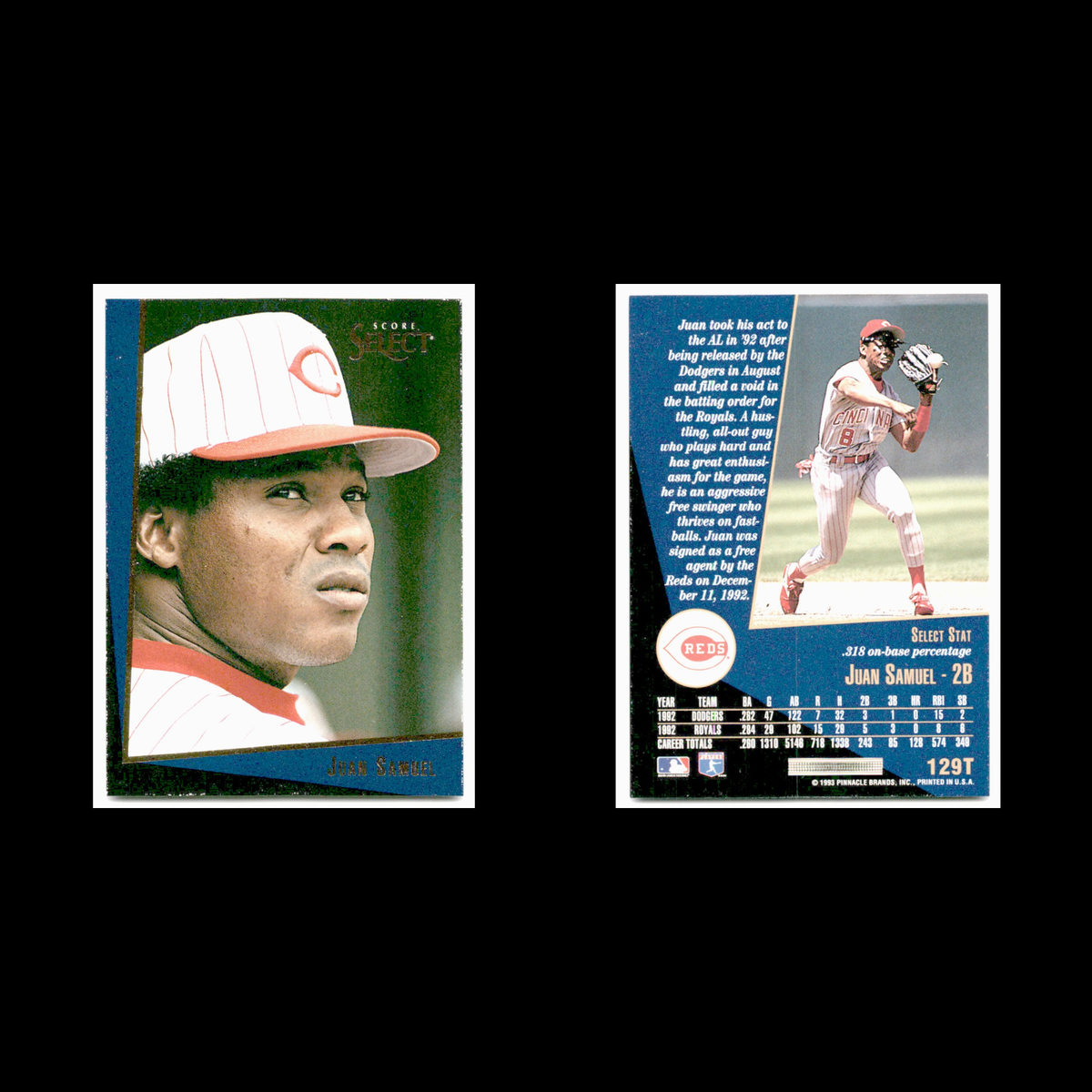 Juan Samuel #129T 1993 Select Rookie/Traded Cincinnati Reds Baseball Card MLB NM