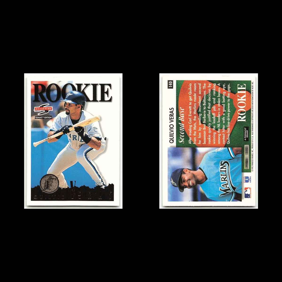 Quilvio Veras Rookie #140 1995 Score Summit Florida Marlins Baseball Card MLB NM