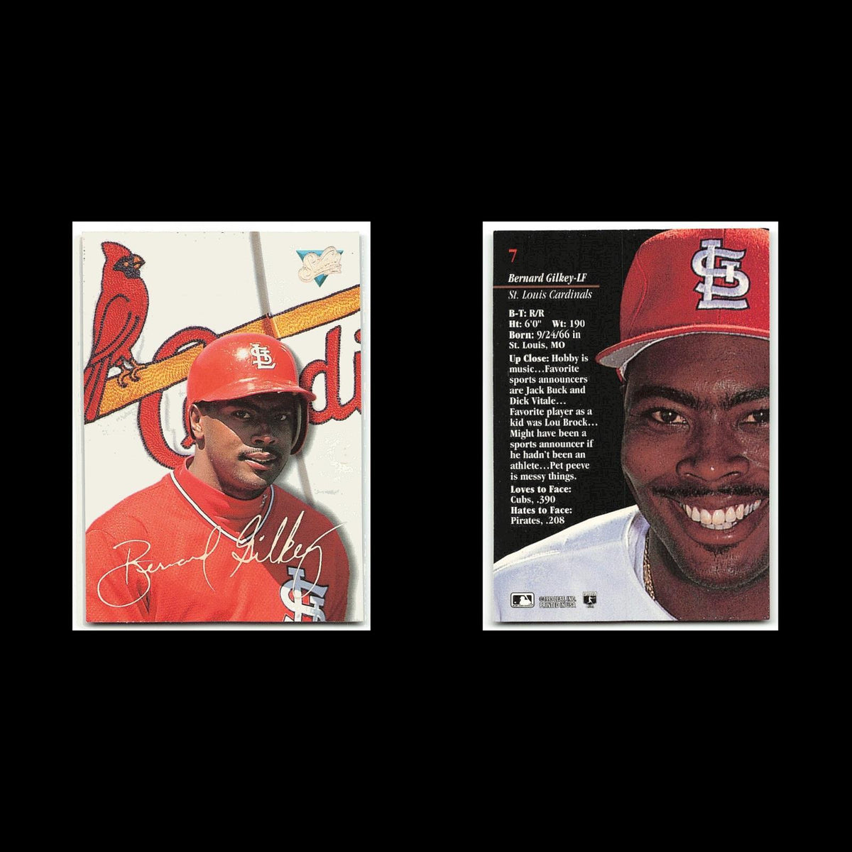 Bernard Gilkey #7 1993 Studio St. Louis Cardinals Baseball Card MLB NM