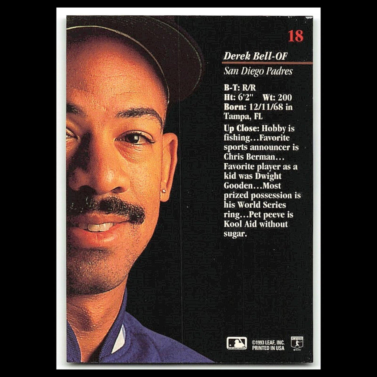 Derek Bell #18 1993 Studio San Diego Padres Baseball Card MLB NM