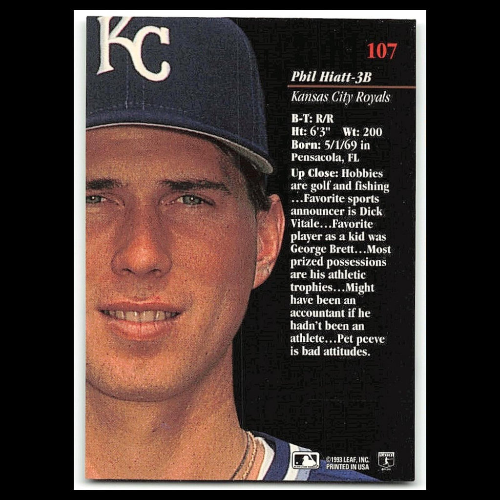 Phil Hiatt #107 1993 Studio Kansas City Royals Baseball Card MLB NM