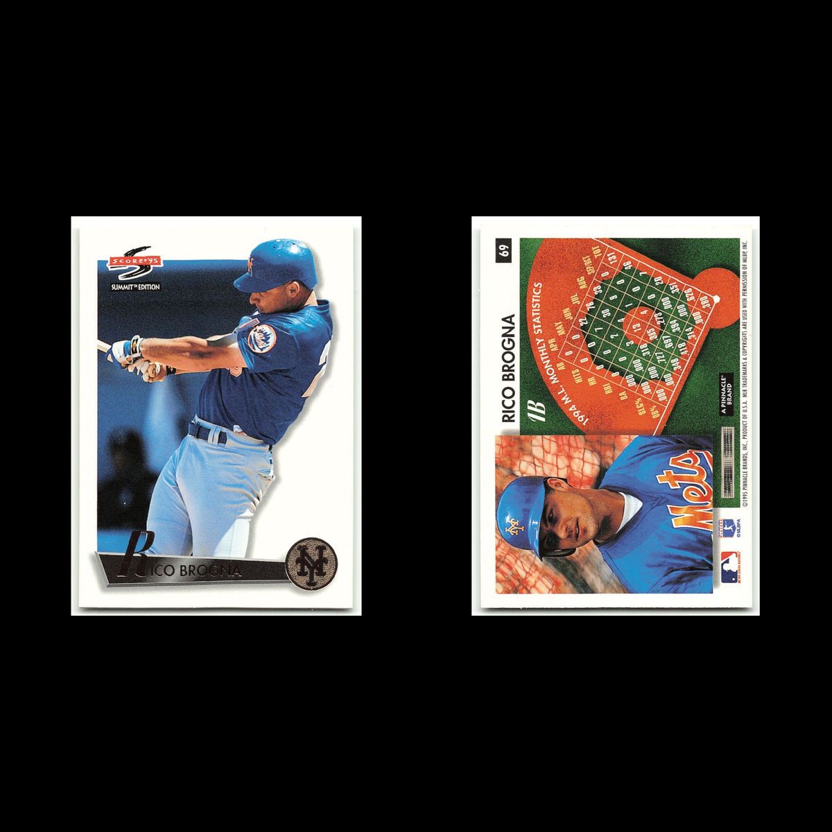 Rico Brogna #69 1995 Score Summit New York Mets Baseball Card MLB NM