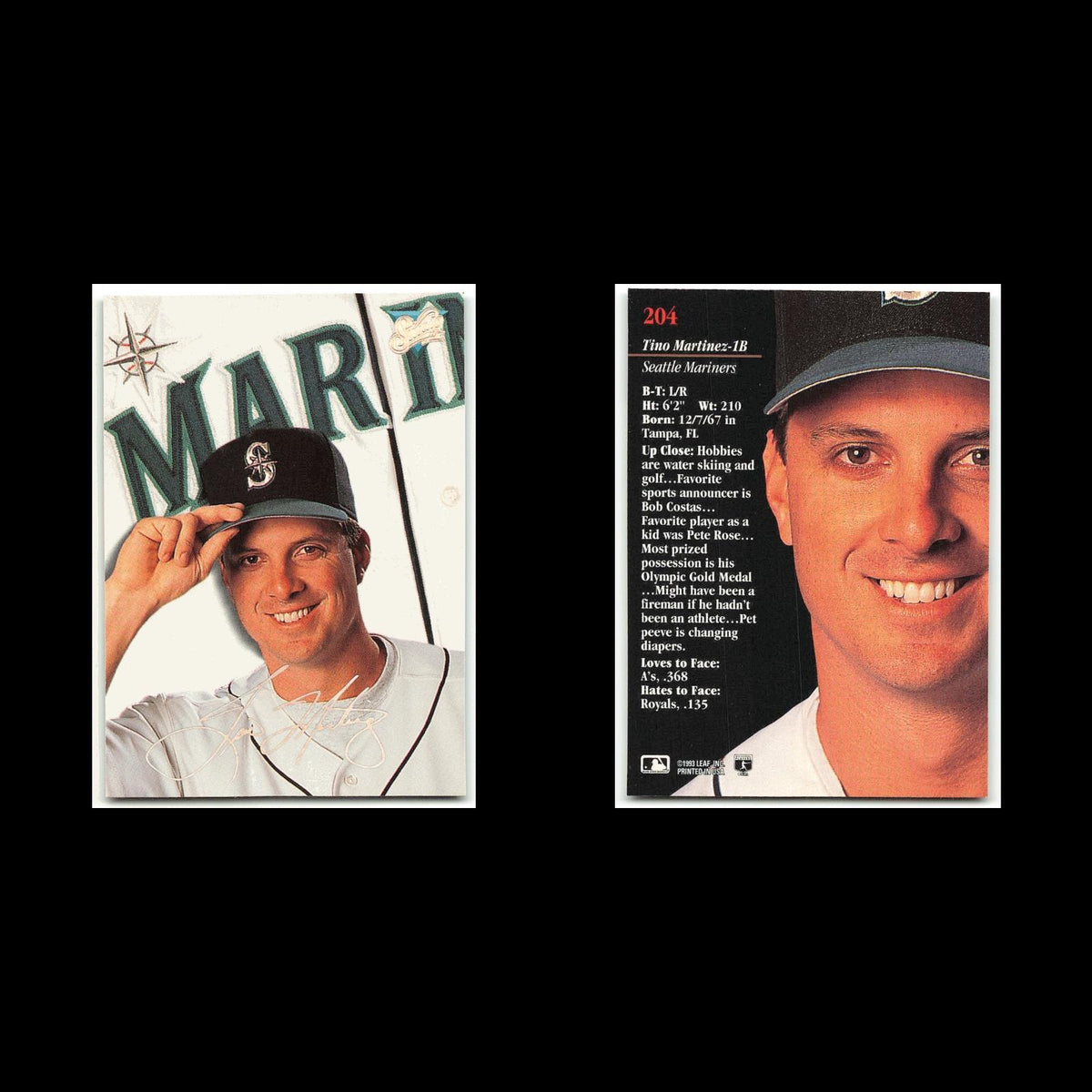 Tino Martinez #204 1993 Studio Seattle Mariners Baseball Card MLB NM