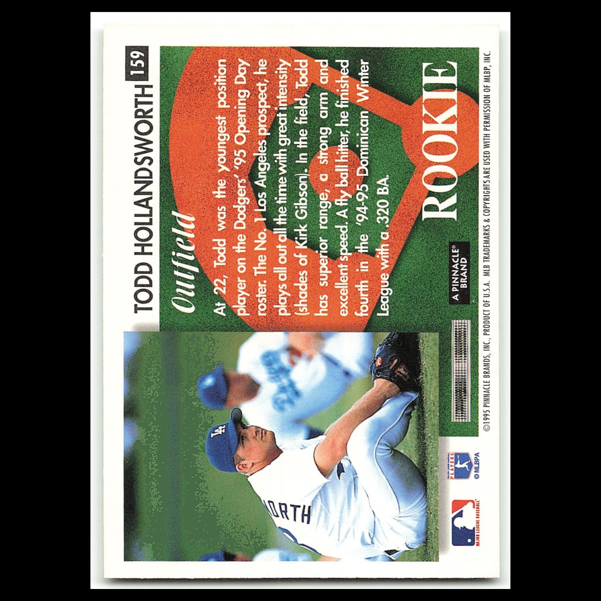 Todd Hollandsworth Rookie #159 1995 Score Summit Los Angeles Dodgers Baseball NM