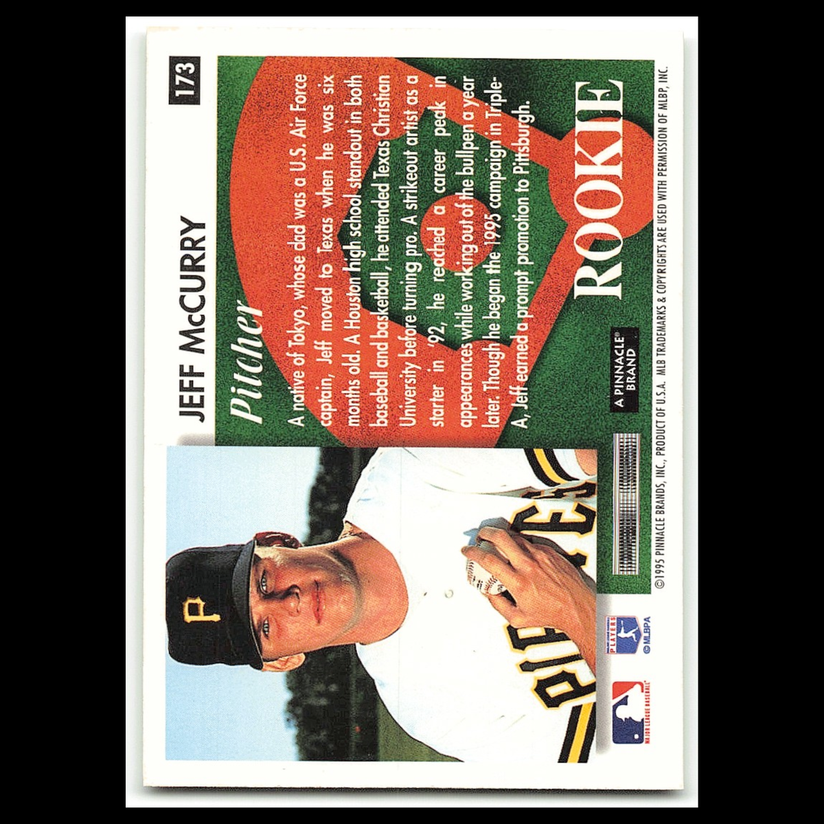 Jeff McCurry Rookie #173 1995 Score Summit Pittsburgh Pirates Baseball Card MLB