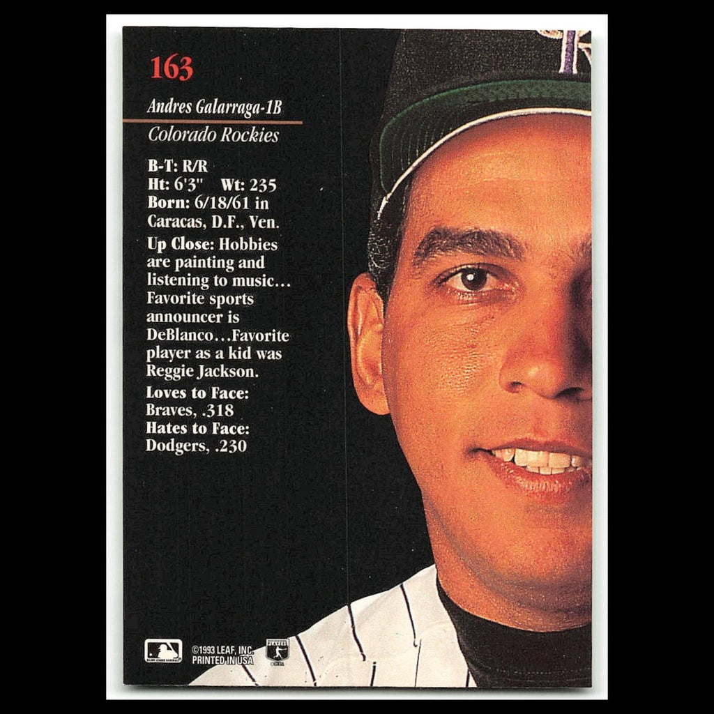 Andres Gallarraga #163 1993 Studio Colorado Rockies Baseball Card MLB NM