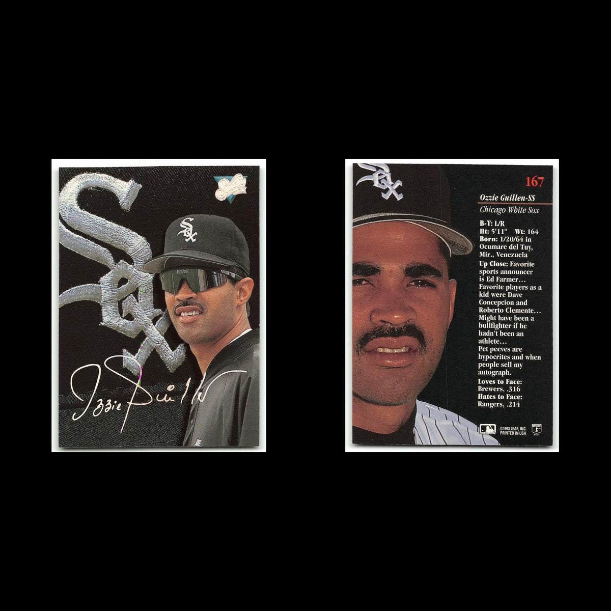 Ozzie Guillen #167 1993 Studio Chicago White Sox Baseball Card MLB NM