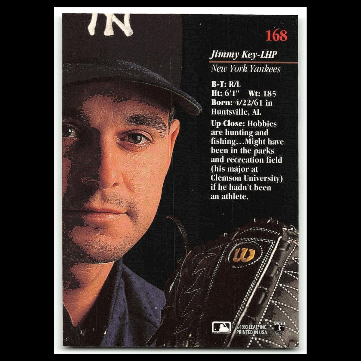 Jimmy Key #168 1993 Studio New York Yankees Baseball Card MLB NM