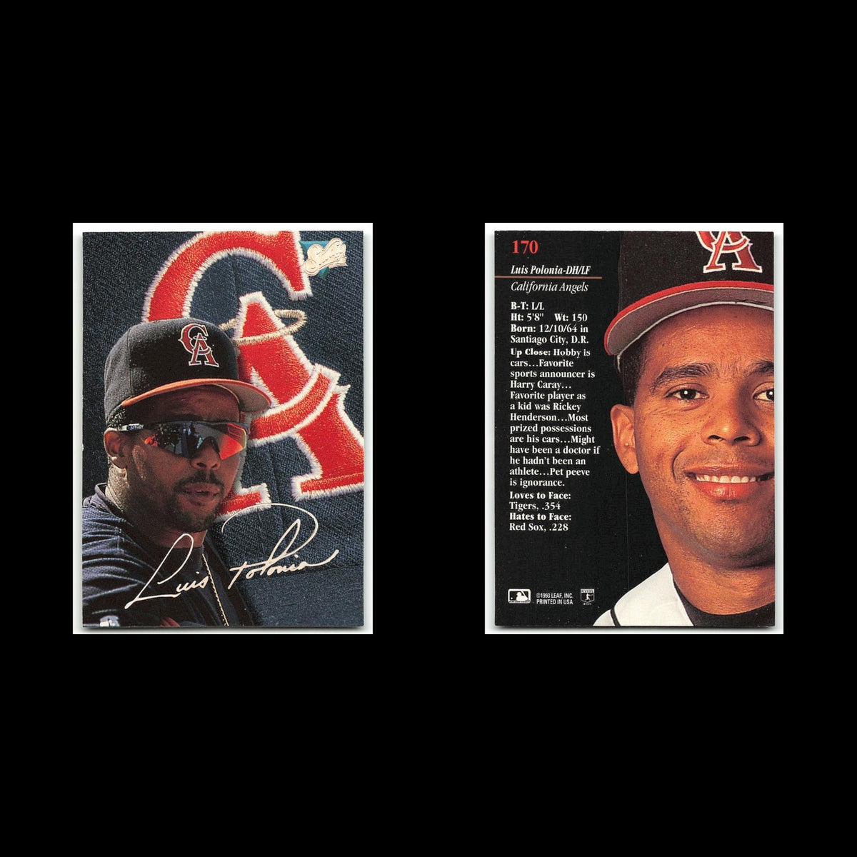 Luis Polonia #170 1993 Studio California Angels Baseball Card MLB NM