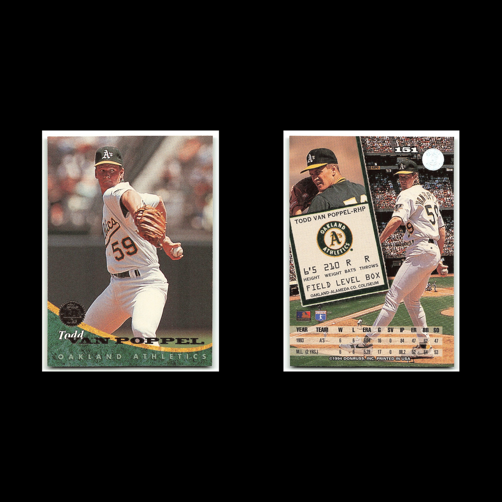 Todd Van Poppel #151 1994 Leaf Oakland Athletics Baseball Card MLB NM