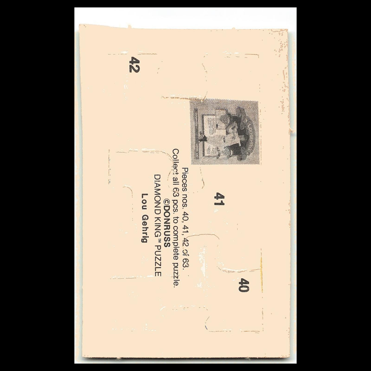 Lou Gehrig Puzzle #40-42 1985 Donruss New York Yankees Baseball Card MLB NM