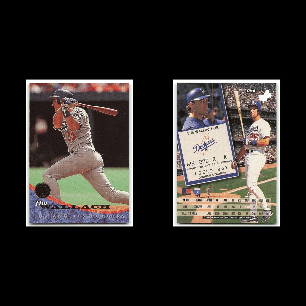 Tim Wallach #21 1994 Leaf Los Angeles Dodgers Baseball Card MLB NM