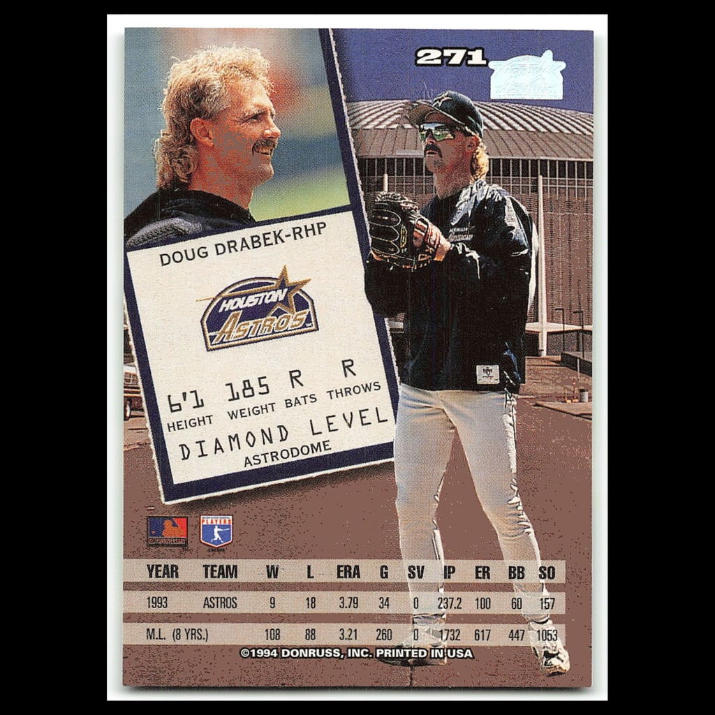 Doug Drabek #271 1994 Leaf Houston Astros Baseball Card MLB NM