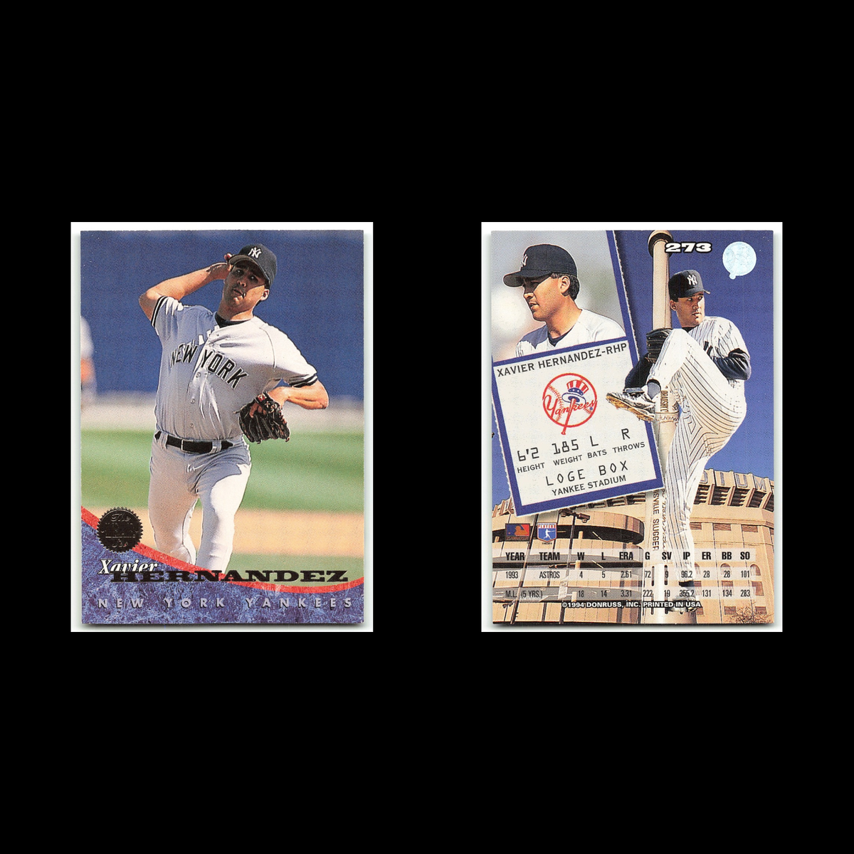 Xavier Hernandez #273 1994 Leaf New York Yankees Baseball Card MLB NM