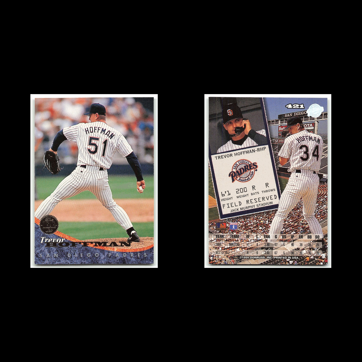 Trevor Hoffman #421 1994 Leaf San Diego Padres Baseball Card MLB NM