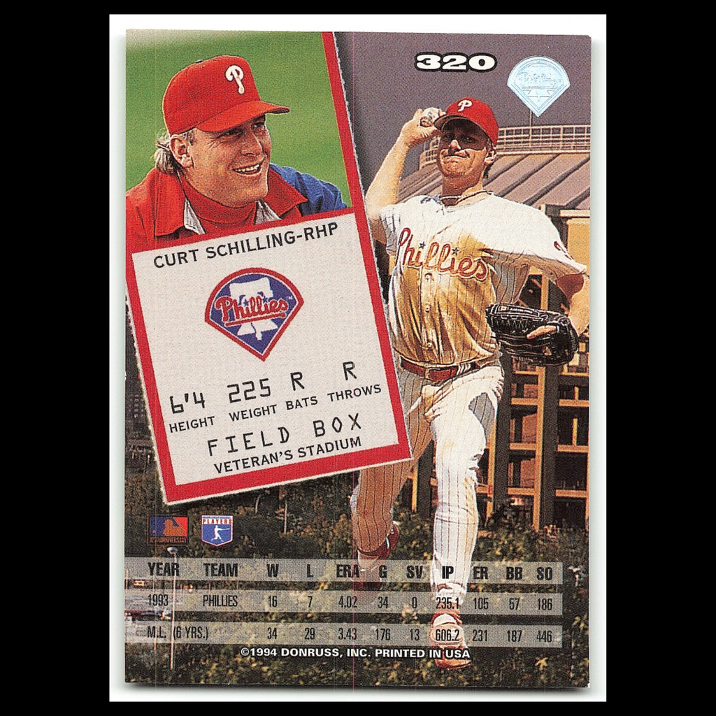 Curt Schilling #320 1994 Leaf Philadelphia Phillies Baseball Card MLB NM