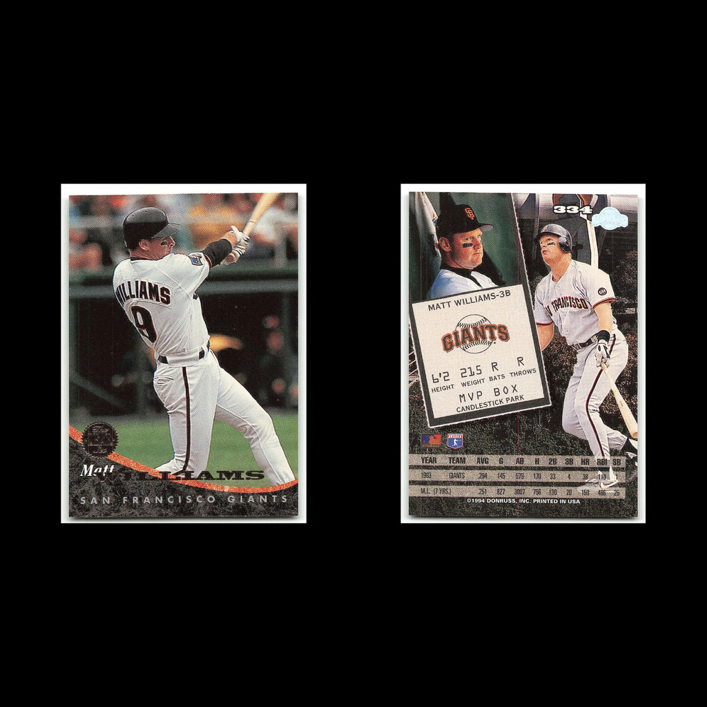 Matt Williams #334 1994 Leaf San Francisco Giants Baseball Card MLB NM