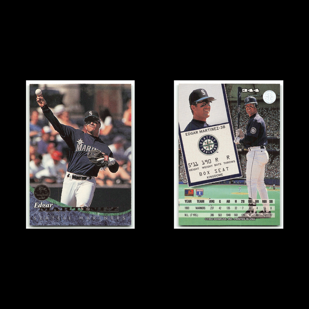 Edgar Martinez #344 1994 Leaf Seattle Mariners Baseball Card MLB NM
