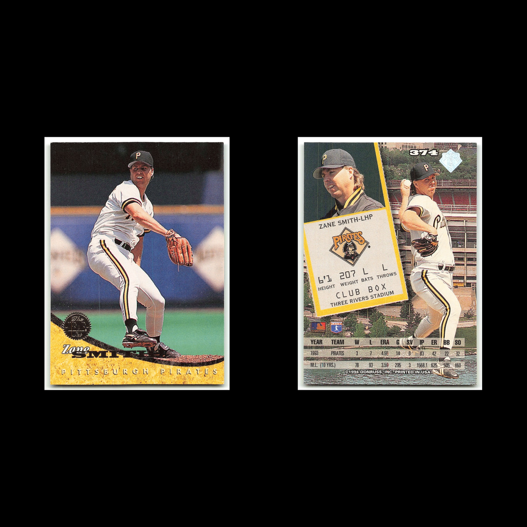 Zane Smith #374 1994 Leaf Pittsburgh Pirates Baseball Card MLB NM