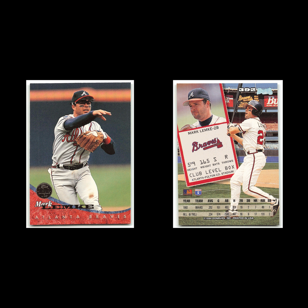 Mark Lemke #392 1994 Leaf Atlanta Braves Baseball Card MLB NM