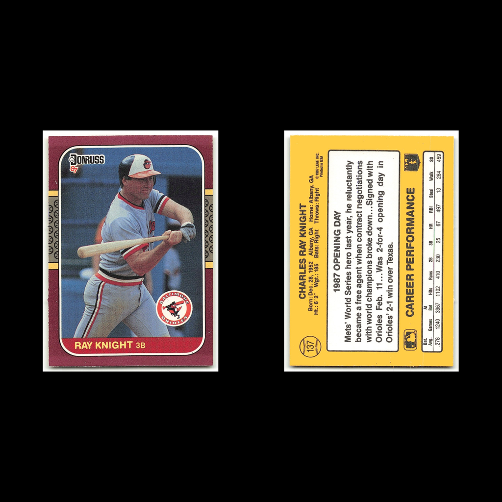 Ray Knight #137 1987 Donruss Opening Day Baltimore Orioles Baseball Card MLB NM