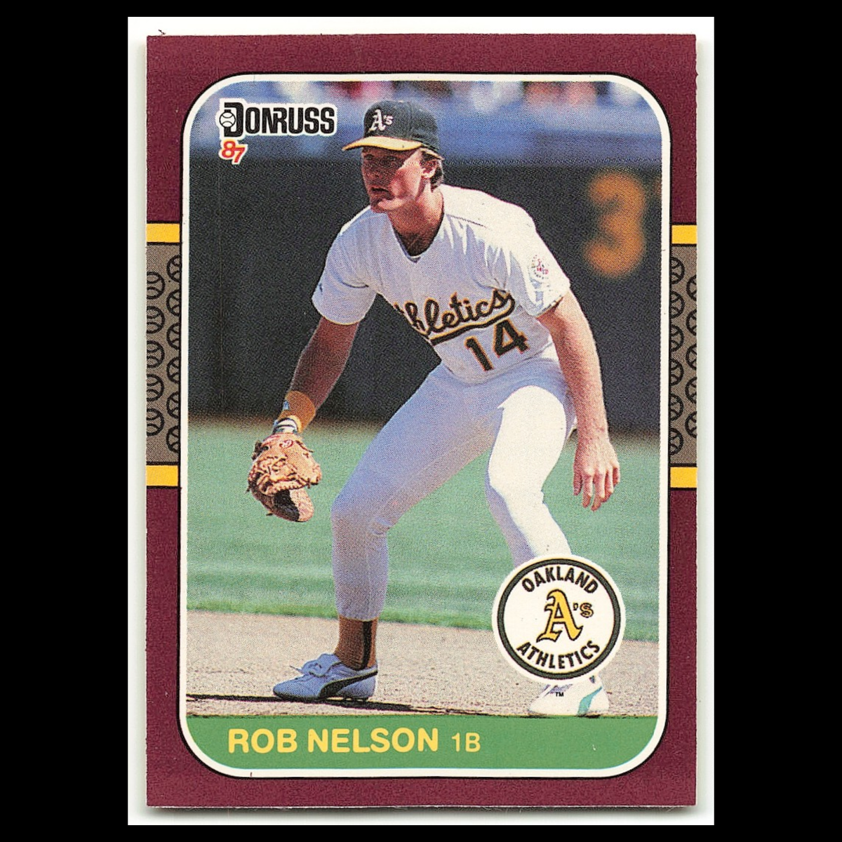 Rob Nelson #25 1987 Donruss Opening Day Oakland Athletics Baseball Card MLB NM