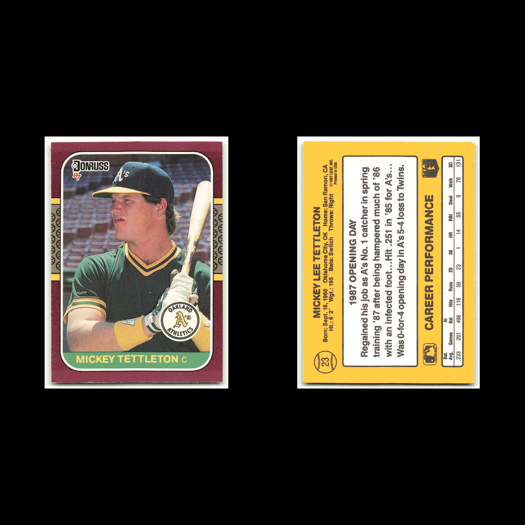 Mickey Tettleton #23 1987 Donruss Opening Day Oakland Athletics Baseball Card NM