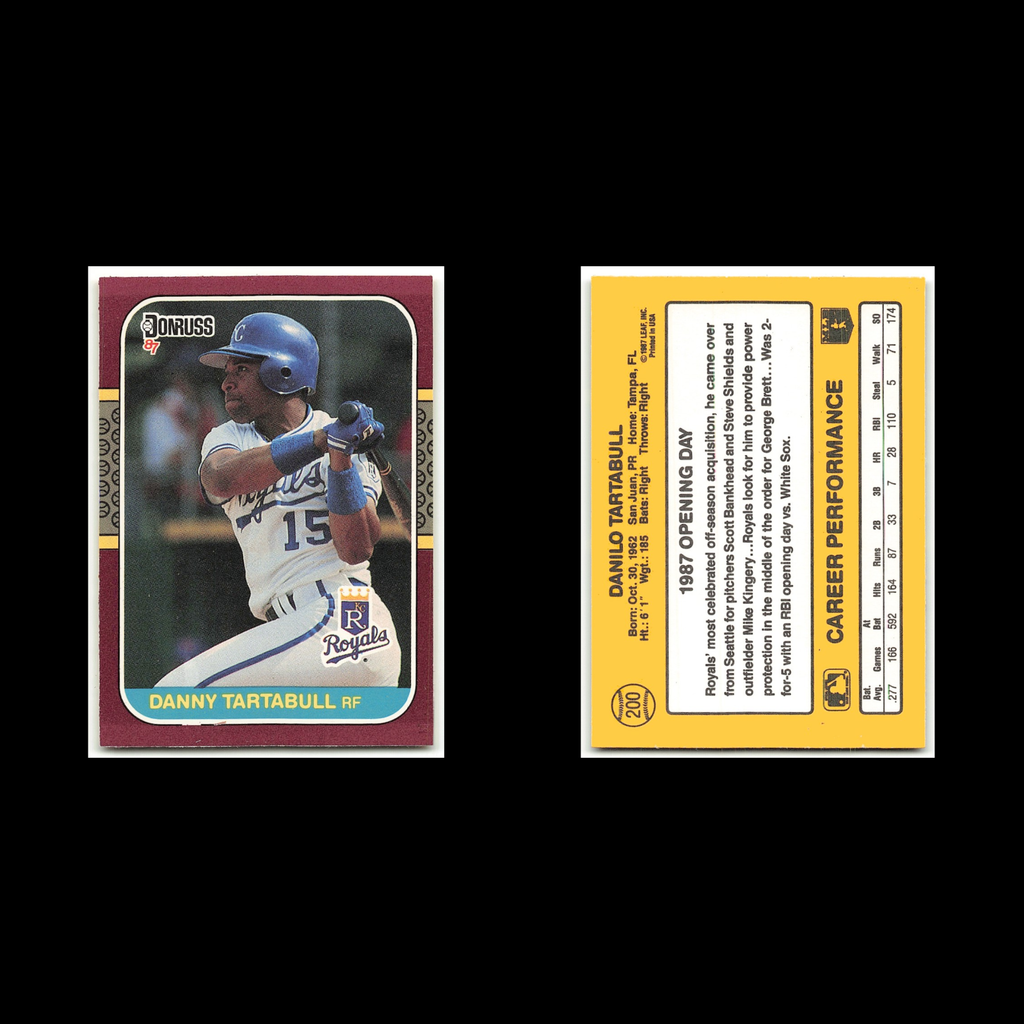 Danny Tartabull #200 1987 Donruss Opening Day Kansas City Royals Baseball Card