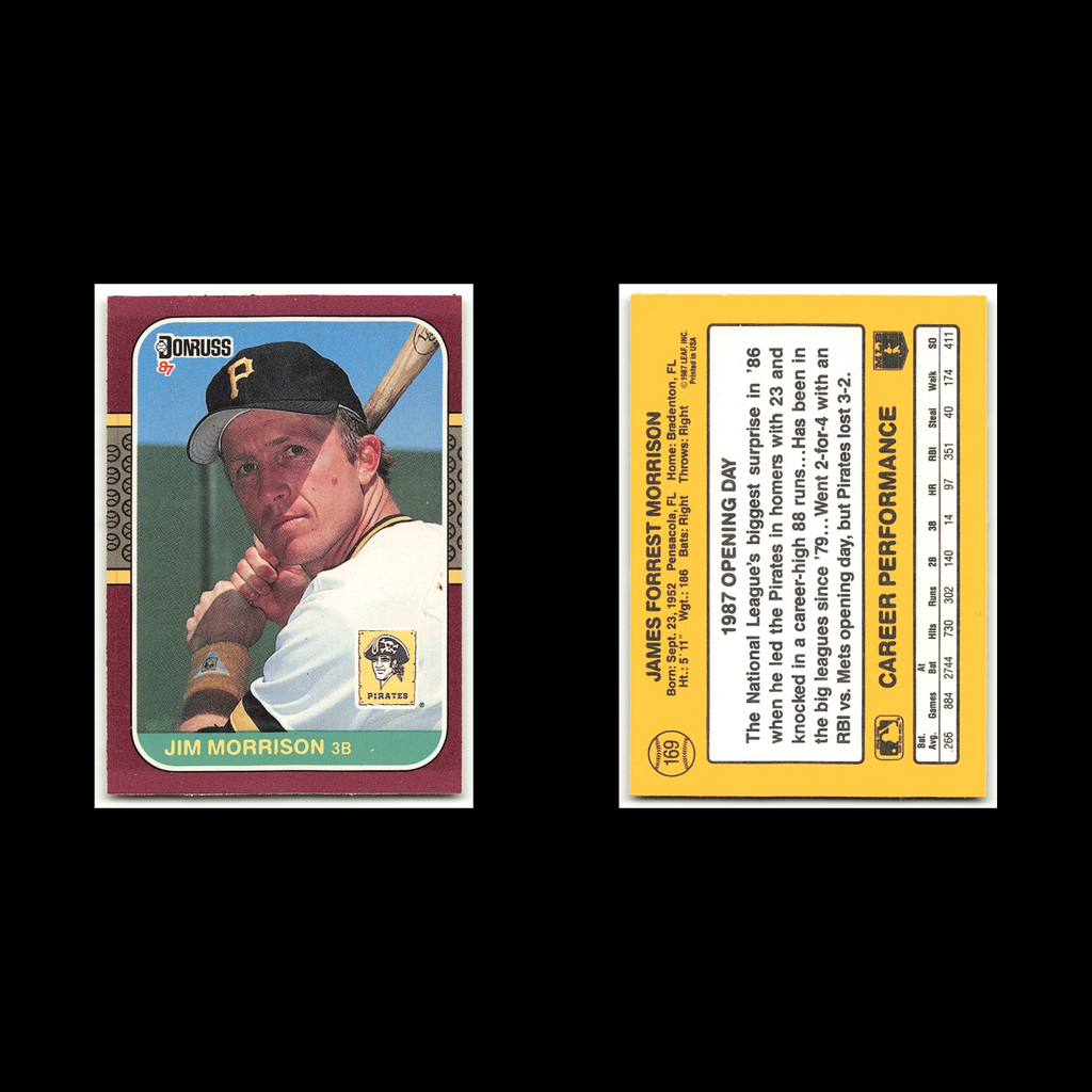 Jim Morrison #169 1987 Donruss Opening Day Pittsburgh Pirates Baseball Card MLB