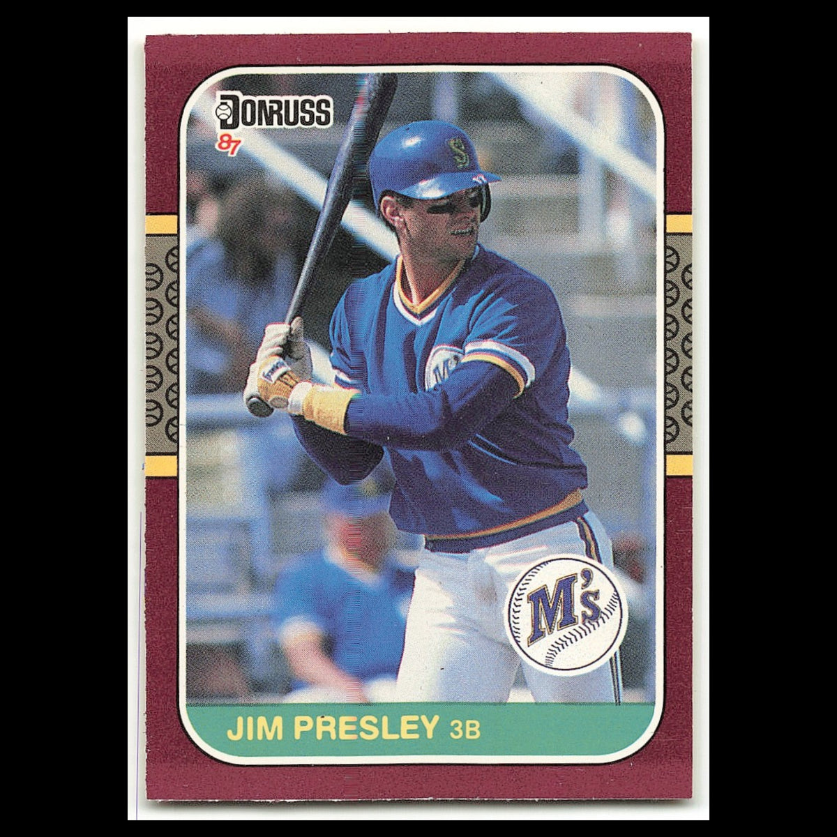 Jim Presley #123 1987 Donruss Opening Day Seattle Mariners Baseball Card MLB NM