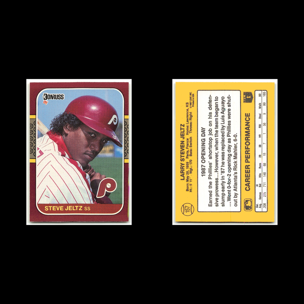 Steve Jeltz #157 1987 Donruss Opening Day Philadelphia Phillies Baseball Card NM