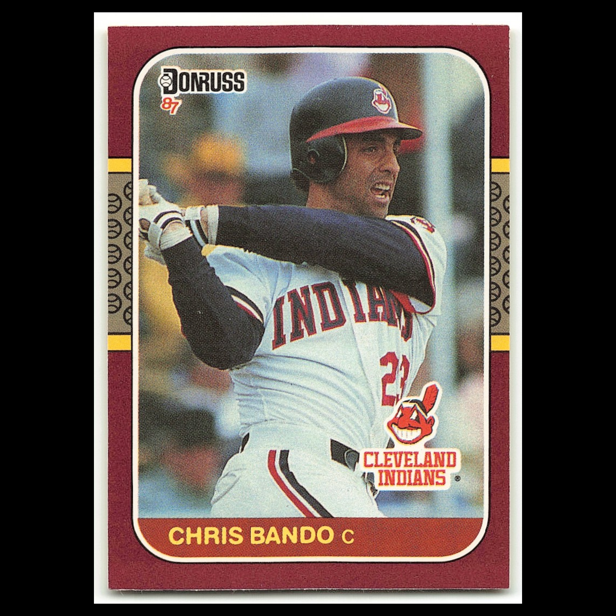 Chris Bando #105 1987 Donruss Opening Day Cleveland Indians Baseball Card MLB NM