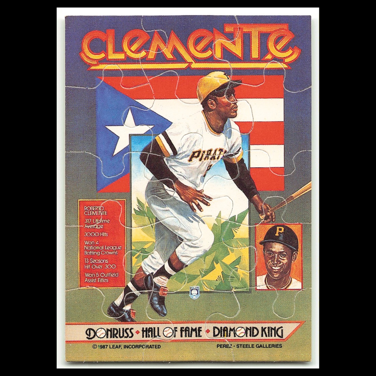 Roberto Clemente Puzzle #NNO 1987 Donruss Opening Day Pittsburgh Pirates Card NM