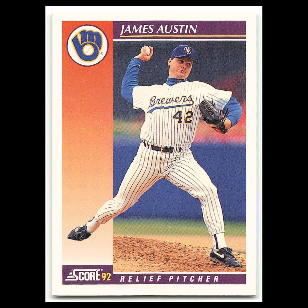 James Austin #107T 1992 Score Rookie - Traded Milwaukee Brewers Baseball Card NM