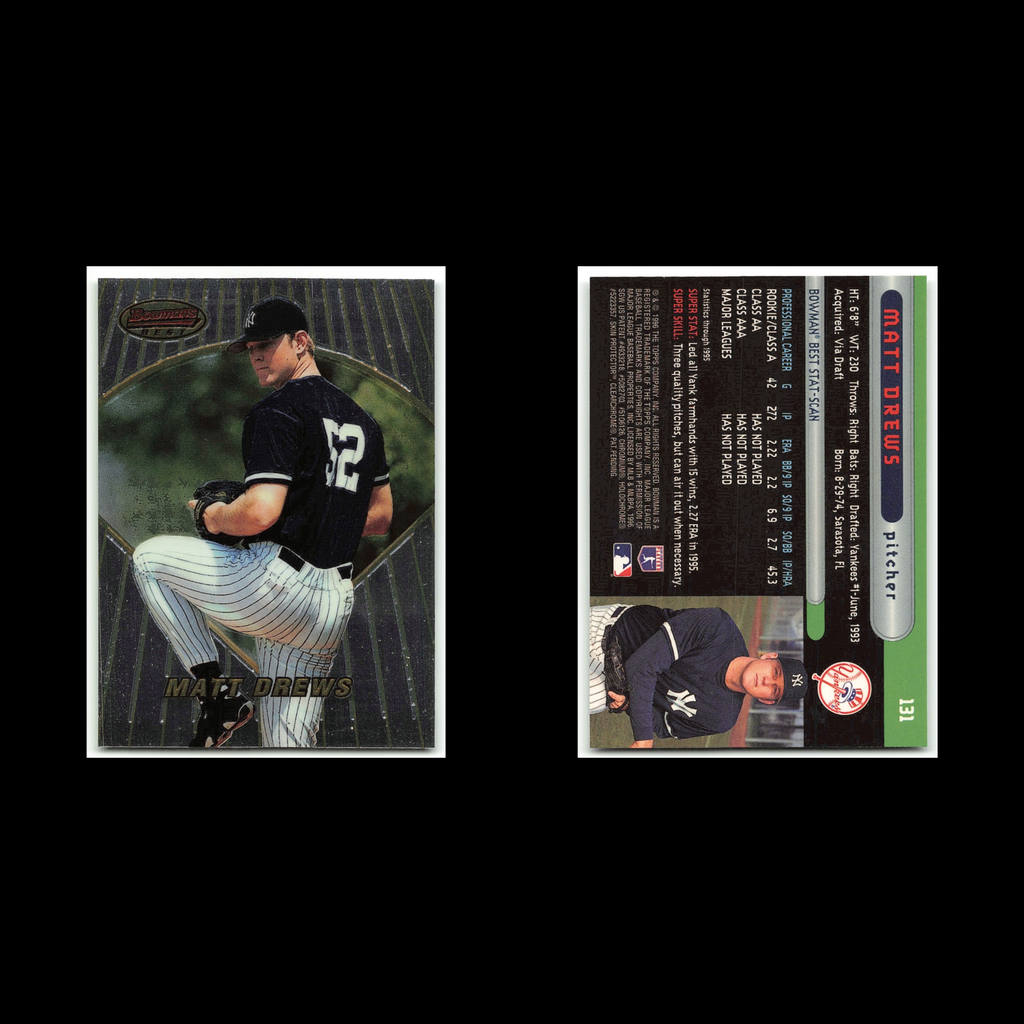 Matt Drews Rookie #131 1996 Bowmans Best New York Yankees Baseball Card MLB NM