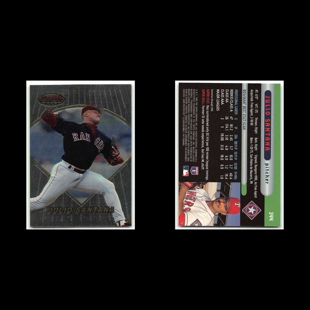 Julio Santana Rookie #144 1996 Bowmans Best Texas Rangers Baseball Card MLB NM