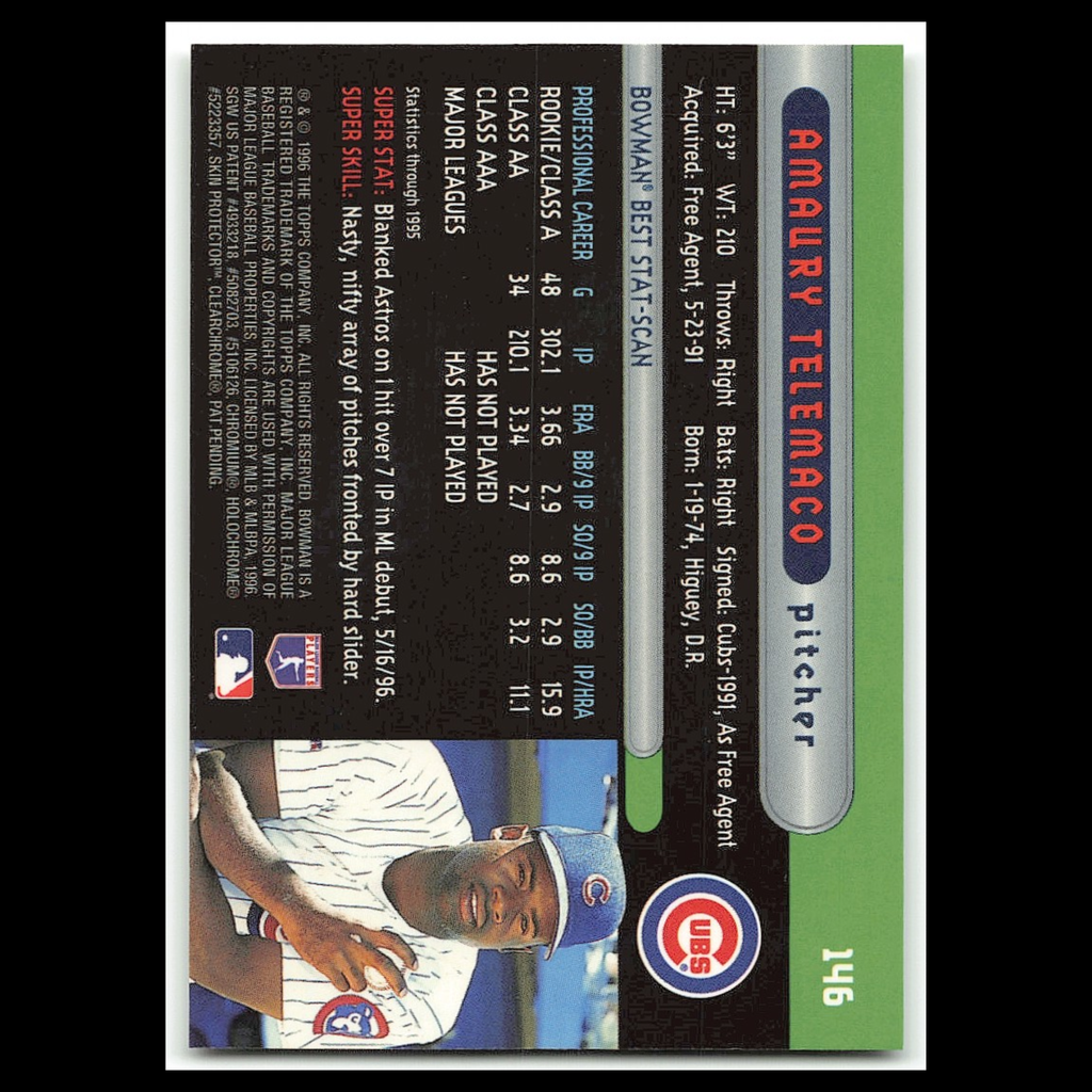 Amaury Telemaco Rookie #146 1996 Bowmans Best Chicago Cubs Baseball Card MLB NM