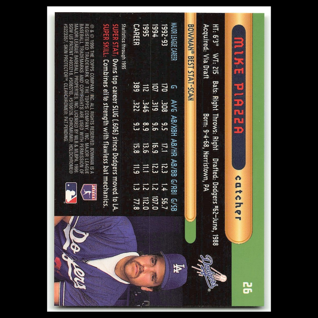 Mike Piazza #26 1996 Bowmans Best Los Angeles Dodgers Baseball Card MLB NM