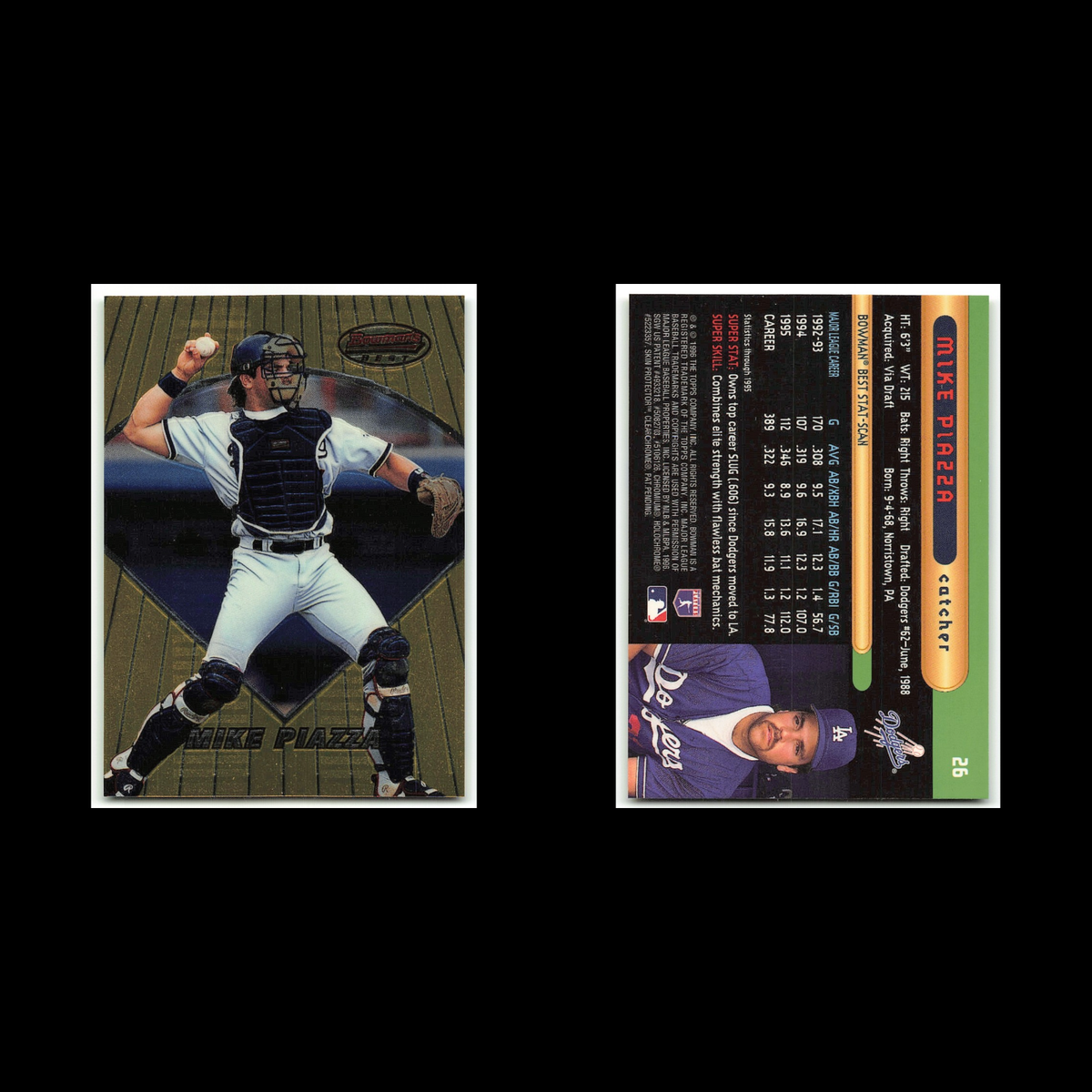 Mike Piazza #26 1996 Bowmans Best Los Angeles Dodgers Baseball Card MLB NM