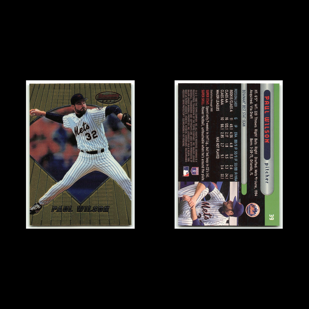 Paul Wilson #39 1996 Bowmans Best New York Mets Baseball Card MLB NM