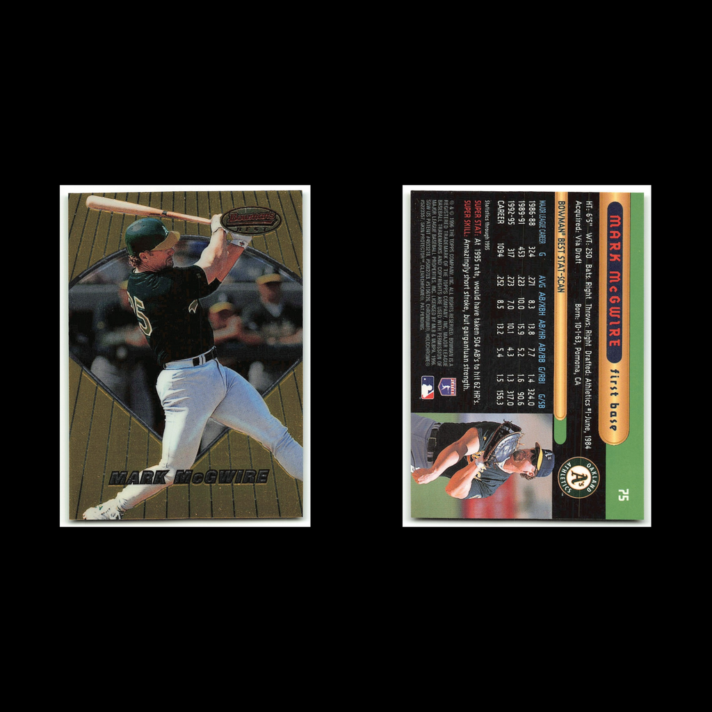 Mark McGwire #75 1996 Bowmans Best Oakland Athletics Baseball Card MLB NM