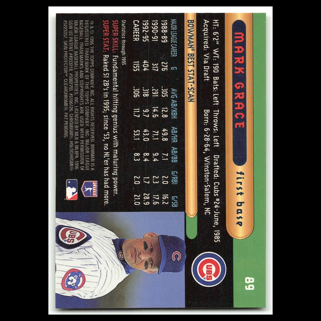 Mark Grace #89 1996 Bowmans Best Chicago Cubs Baseball Card MLB NM