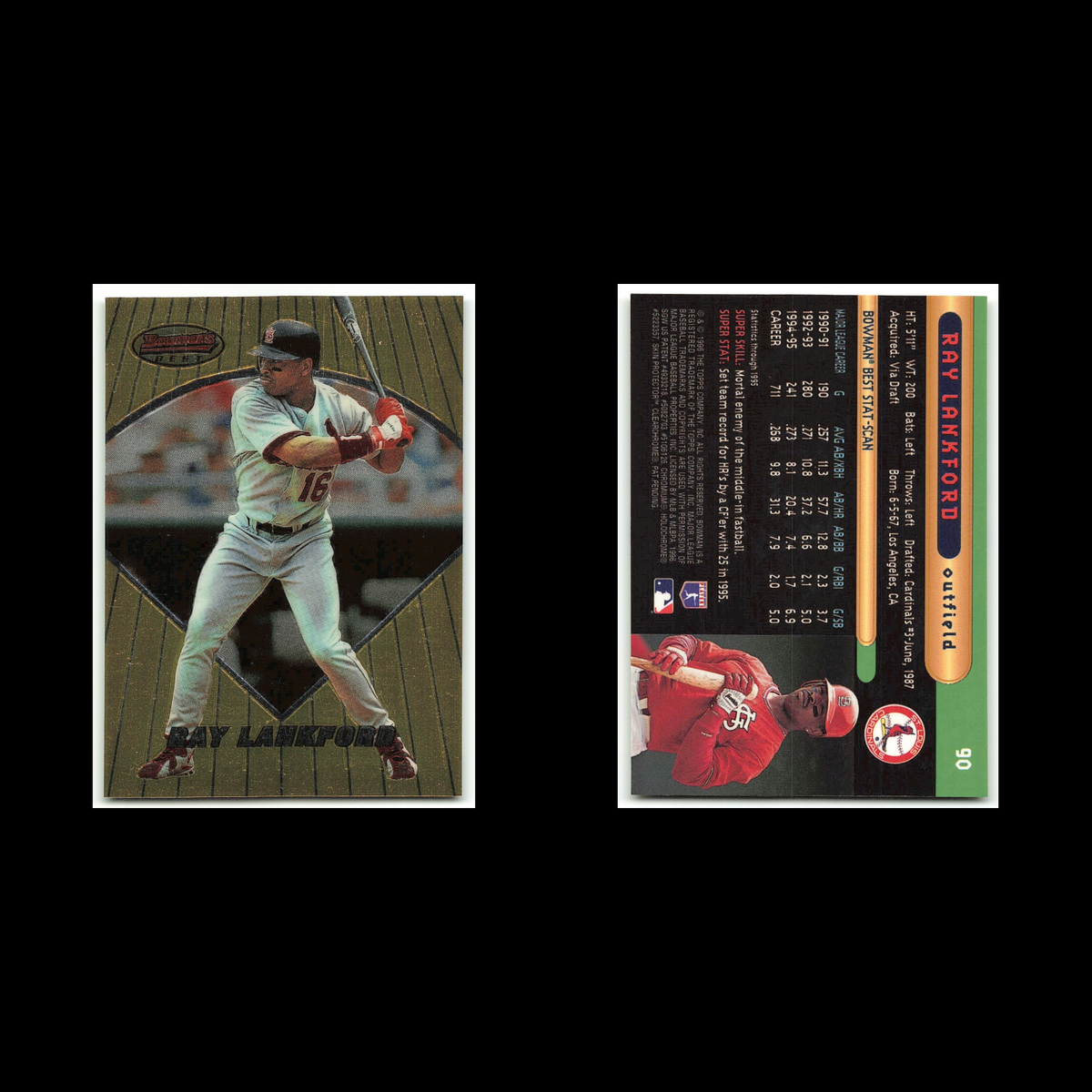 Ray Lankford #90 1996 Bowmans Best St. Louis Cardinals Baseball Card MLB NM