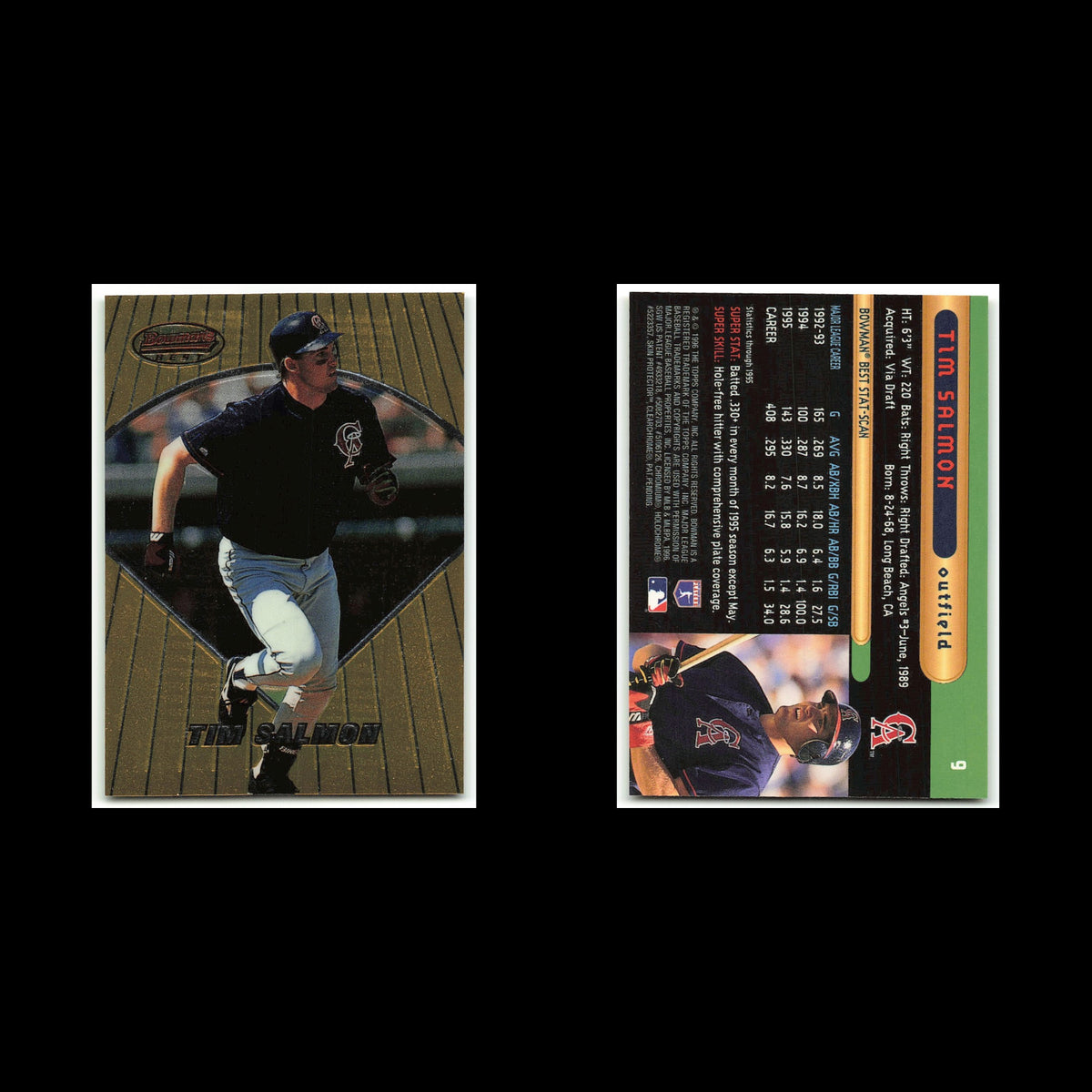 Tim Salmon #9 1996 Bowmans Best California Angels Baseball Card MLB NM